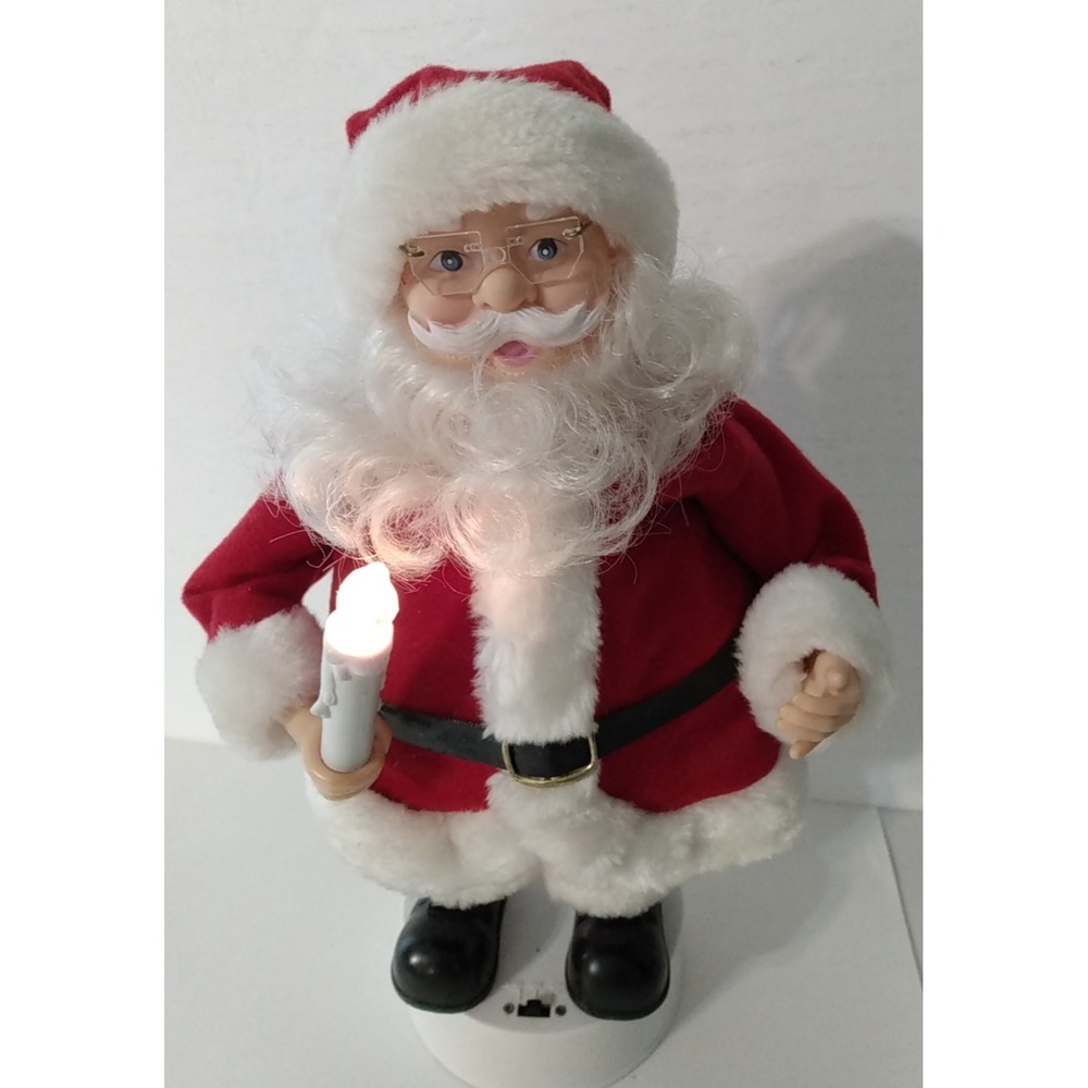 VTG Mr Santa Favorite Folks Music & Illuminated Figurine 15" Tall Jingle Bells